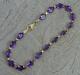 Purple Amethyst And 9ct Gold 7 1/4 Long Bracelet