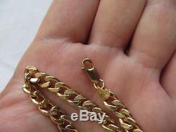 QUALITY PRE-OWNED FULLY HALLMARKED 9ct YELLOW GOLD, 8.25 CURB BRACELET 5.2g