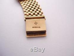 Quality Gents Fully Hallmarked Vintage Solid Heavy 9ct Gold Watch Bracelet 16MM