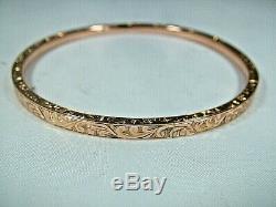 Rare Antique Victorian 9ct Rose Gold Smith&Pepper Engraved Large bangle C1900