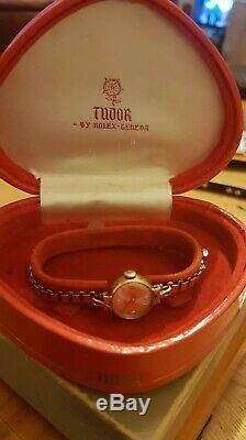 Rare Stunning Antique Ladies 9ct Gold Rolex Tudor Bracelet Watch