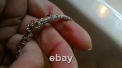 Rare Vintage Fully Hallmarked 9ct Gold Ruby& Diamond Panther Leopard Bangle