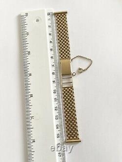 Rare Vintage Gents 9K 9ct Solid Gold Bracelet 16.5mm, Omega, Rolex, Longines