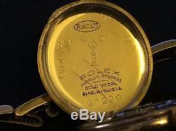 Rare Vintage ladies officer ROLEX 9ct bracelet gold watch