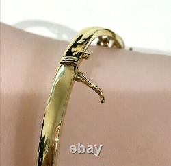 Real Diamonds & Genuine Opal Bangle Security Clasp 9ct Solid Gold 9.87grams