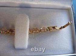 Rocks & Co. 9ct Gold Tennis Bracelet. AAA Imperial Topaz. 7 1/2 190mm. Used