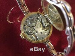 Rolex Half Hunter 9ct Solid Gold Bracelet Watch Numbered Hallmarked Working RARE