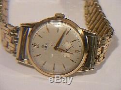 Rolex Tudor Rose 9ct Gold Watch Gents With Gold Plated Bracelet