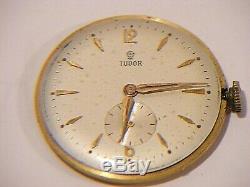 Rolex Tudor Rose 9ct Gold Watch Gents With Gold Plated Bracelet