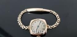 Rolex Vintage 1920's 9ct Gold Hand Wound Ladies Watch on Rolled Gold Bracelet