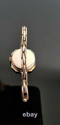 Rolex Vintage 1920's 9ct Rose Gold Hand Wound Ladies Watch on 9ct Gold Bracelet