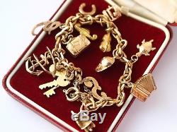 Rolled gold bracelet and solid 9ct yellow gold charms 22.60 grams