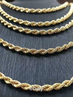 Rope Chain Bracelet 375 9ct Genuine Gold Mens Ladies Necklace Hallmarked 4mm NEW