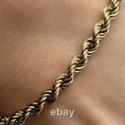 Rope Twist Link Chain Bracelet 9ct 9k Yellow Gold 7.5 Inches