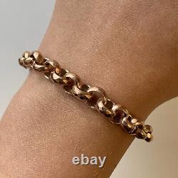Rose Gold Belcher Tapered Link Bracelet 9ct 9K Solid Gold 7 12.2g