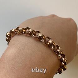 Rose Gold Belcher Tapered Link Bracelet 9ct 9K Solid Gold 7 12.2g