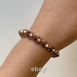 Rose Gold Belcher Tapered Link Bracelet 9ct 9K Solid Gold 7 12.2g