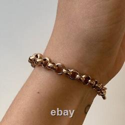 Rose Gold Belcher Tapered Link Bracelet 9ct 9K Solid Gold 7 12.2g