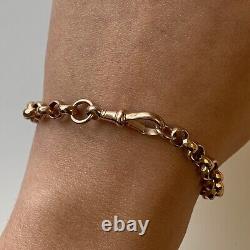 Rose Gold Belcher Tapered Link Bracelet 9ct 9K Solid Gold 7 12.2g