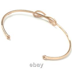 Rose Gold Ladies Bangle Real 9ct Open Infinity White Cubic Zirconia 4.1g 7.2mm