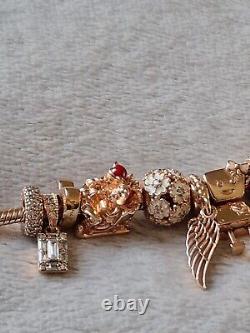 Rose Gold Pandora Bracelet & Charms