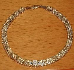 SECONDHAND EX QVC 9ct YELLOW GOLD MULTI DIAMOND LINE BRACELET (21.0cm)