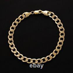 SEMI SOLID 9ct Yellow Gold Italian Curb Bracelet 7.5 RRP £310 RH5 7.5