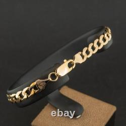 (SO4) 9ct Yellow Gold 8 Inch Curb Chain Bracelet 8.1g