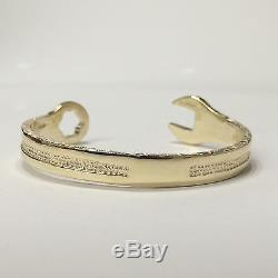 SOLID 9CT GOLD KIDS SPANNER BANGLE BOYS 8mm LADS HAND MADE 9K 16cm WRENCH
