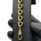 Solid 9ct Gold On Silver 7.5 Inch Heart Woman's Belcher Bracelet Gift
