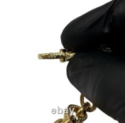 SOLID 9CT GOLD ON SILVER 7.5 INCH Heart Woman's BELCHER BRACELET Gift