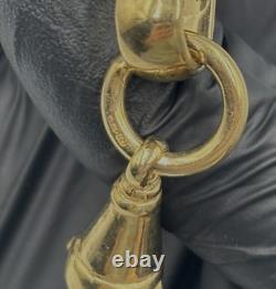 SOLID 9CT YELLOW GOLD ON SILVER 9 INCH GYPSY LINK MEN'S BELCHER BRACELET 13.4mm