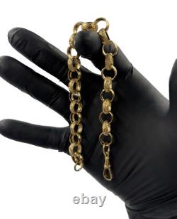 SOLID 9CT YELLOW GOLD & SILVER 9 inch BELCHER BRACELET, GIFT Hallmarked