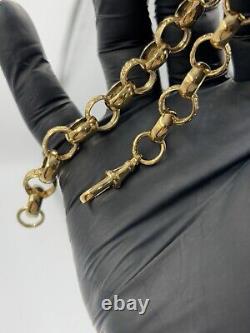SOLID 9CT YELLOW GOLD & SILVER 9 inch BELCHER BRACELET, GIFT Hallmarked