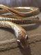 Stunning 70's 9ct Gold Snake Bangle Serpent Bracelet Ruby Eyes Smith & Pepper