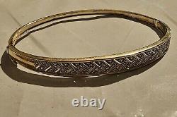 STUNNING 9ct 375 Gold Diamond Bangle. 15ct 10grams Will Fit Up to 7 Inch Wrist