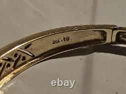 STUNNING 9ct 375 Gold Diamond Bangle. 15ct 10grams Will Fit Up to 7 Inch Wrist