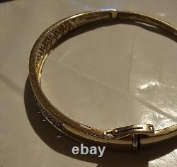 STUNNING 9ct 375 Gold Diamond Bangle. 15ct 10grams Will Fit Up to 7 Inch Wrist