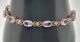 Stunning 9ct Yellow Gold Amethyst Oval Ladies Bracelet 6.3g 7.5 Must See Vgc
