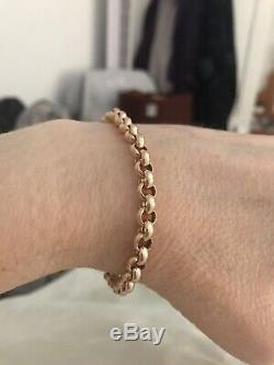 STUNNING BRACELET BELCHER ROLO 9CT CARAT ROSE GOLD 9g