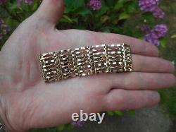 STUNNING LADIES WOMENS SOLID 9CT GOLD 8 BAR GATE BRACELET HALLMARKED 17.3g VGC