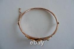 SUFFRAGETTE EDWARDIAN 9CT ROSE GOLD'TRILOGY' BRACELET C1910's, ORIGINAL BOX