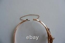 SUFFRAGETTE EDWARDIAN 9CT ROSE GOLD'TRILOGY' BRACELET C1910's, ORIGINAL BOX