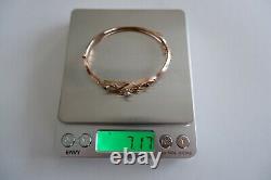 SUFFRAGETTE EDWARDIAN 9CT ROSE GOLD'TRILOGY' BRACELET C1910's, ORIGINAL BOX