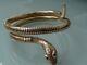 Superb 70's 9ct Gold Double Snake Bangle Bracelet Ruby Eyes 30.8gm Cropp & Farr