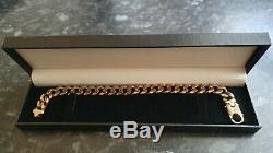 SUPERB 9ct SOLID GOLD CURB LINK Chain Men/Women's Bracelet 55 grams 9 inch