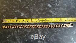 SUPERB 9ct SOLID GOLD CURB LINK Chain Men/Women's Bracelet 55 grams 9 inch