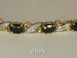 Sapphire, Diamond & 9ct Gold Bracelet, 9 grams