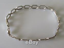 Secondhand 9ct White Gold Multi Diamond Hexagonal Link Bracelet (7inches)
