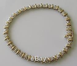 Secondhand 9ct Yellow Gold Multi Diamond Bracelet (7 1/2 inches)